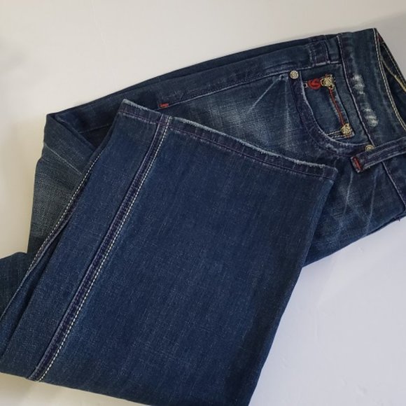 Vigoss Jeans Sz 9-10 inseam 30 Skinny Pre Owned Red Thread Back Pocket - Picture 4 of 4